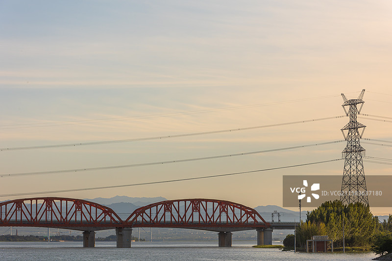 京包高速铁路官厅水库特大桥图片素材