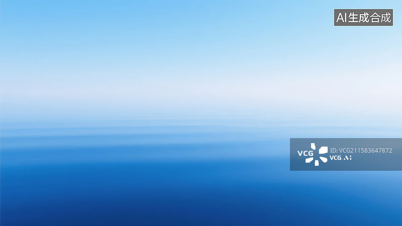 【AI数字艺术】平静的海面与蓝天图片素材