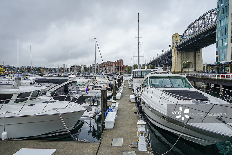 温哥华，英吉利海湾，游艇码头，English Bay图片素材