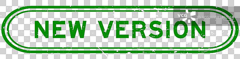 复古绿色新版本字样橡胶印章图片素材