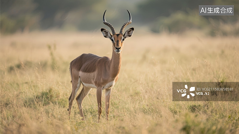 【AI数字艺术】草原上的羚羊图片素材