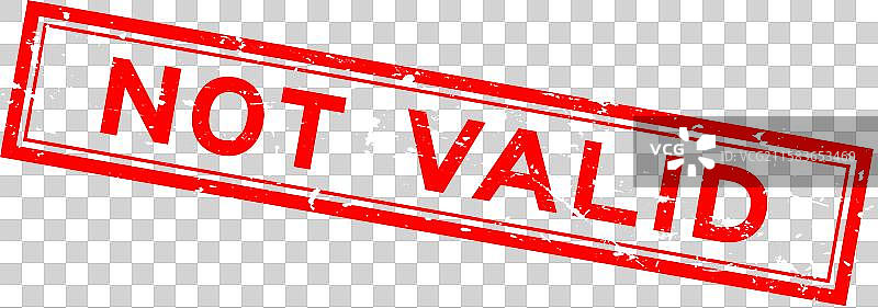 磨损的红色无效字方形橡胶印章图片素材