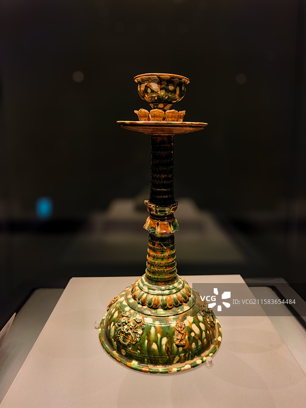 唐代 三彩灯（洛阳博物馆藏品） 1987年洛阳吉利区出土图片素材