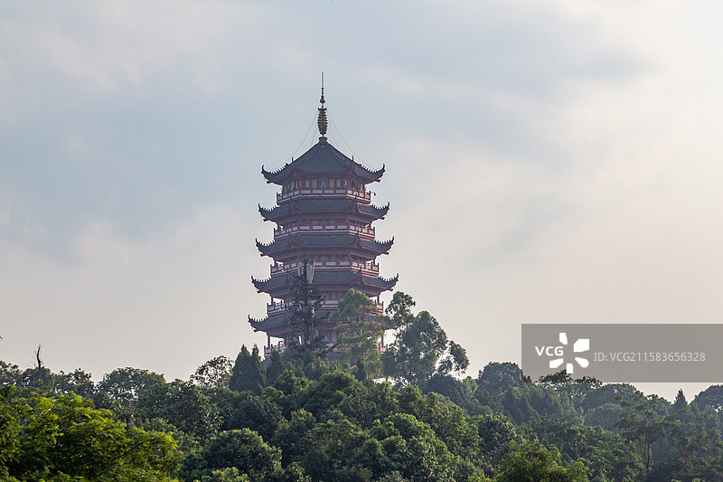 四川省德阳市罗江区地标建筑南塔图片素材