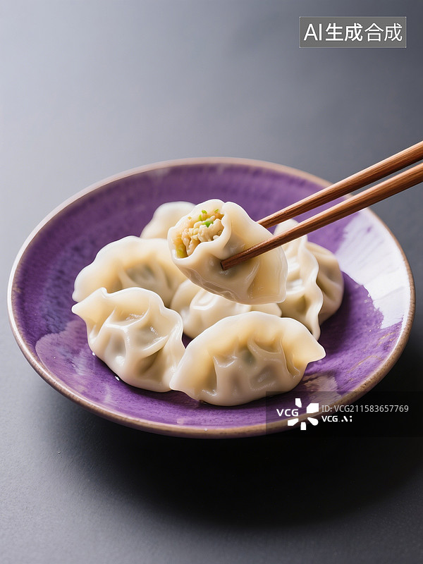 【AI数字艺术】古典窗户背景下木桌上的水饺美食场景图片素材