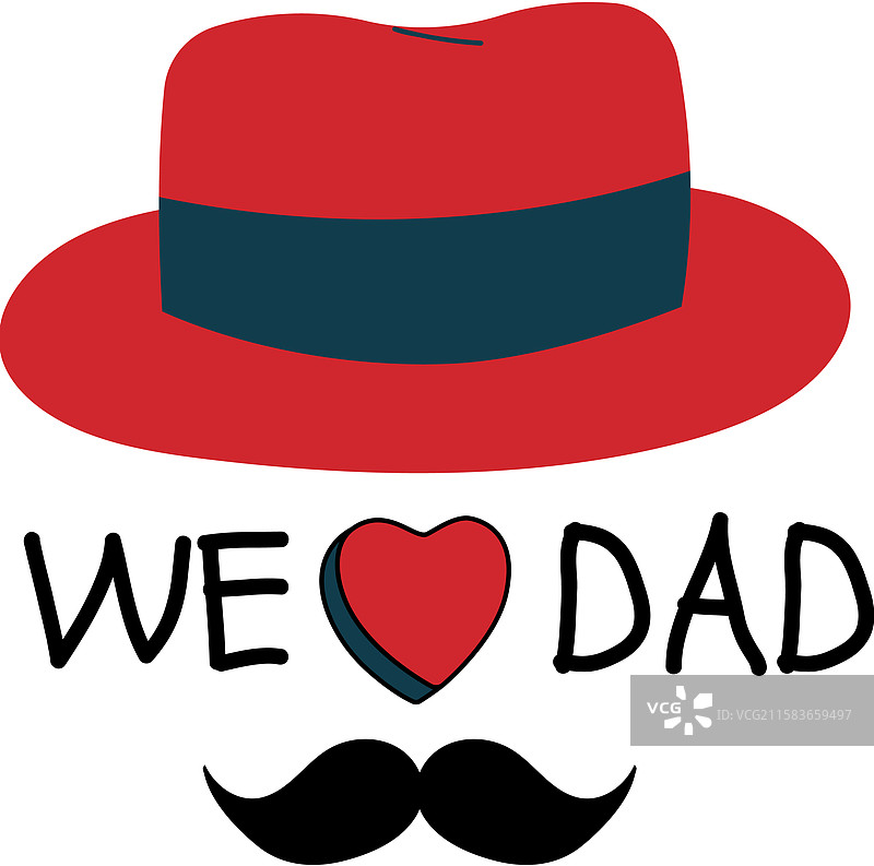 我们喜欢的爸爸帽和胡须设计图片素材