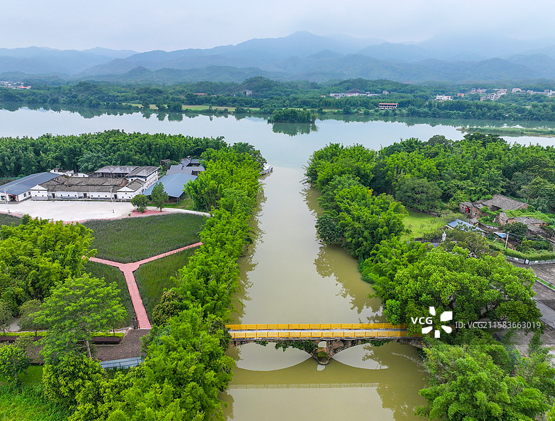 广东省河源市东源县义和镇苏家围客家乡村旅游区航拍图片素材