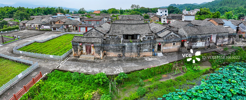 广东省河源市东源县义和镇苏家围客家乡村旅游区航拍图片素材