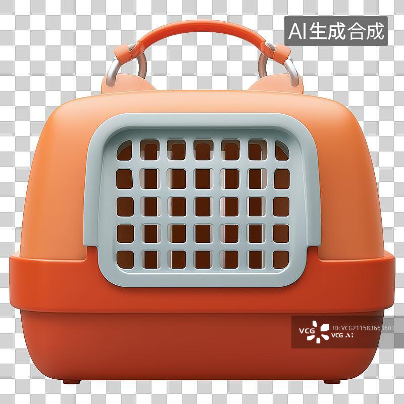【AI数字艺术】3D风格宠物用品主题之运输箱元素图片素材