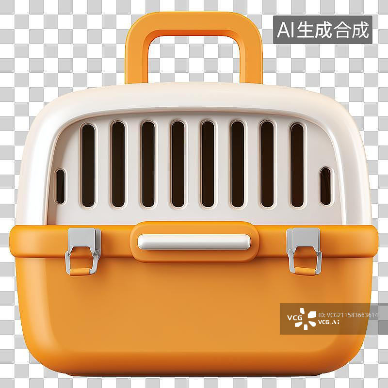 【AI数字艺术】3D风格宠物用品主题之运输箱元素图片素材