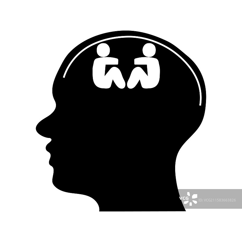 头脑中的两个人图片素材