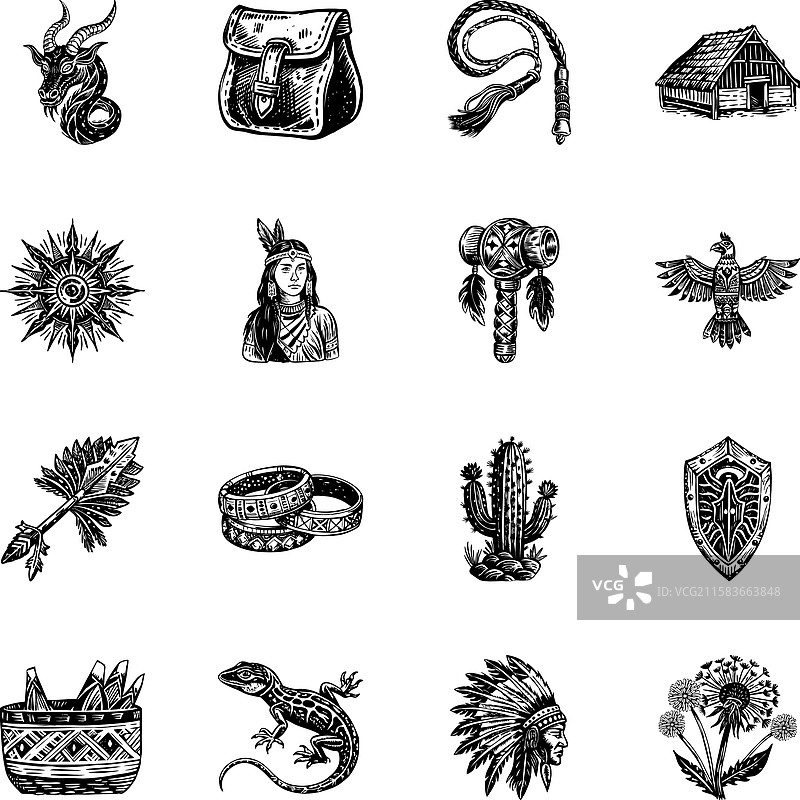 美国土著文化的复古风格图片素材