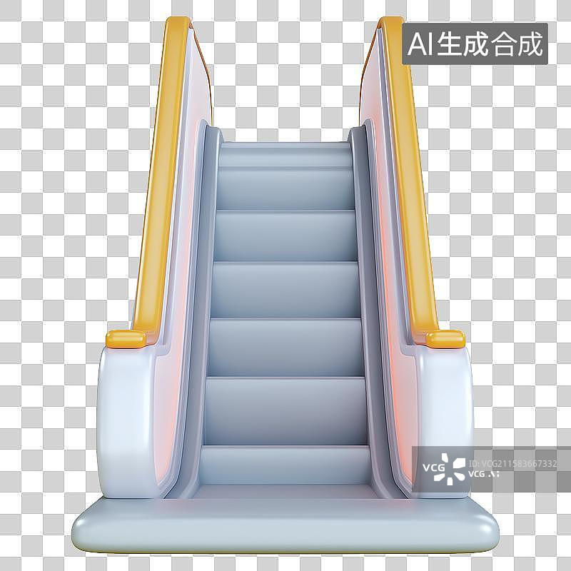 【AI数字艺术】3D风格科技主题之手扶电梯元素图片素材