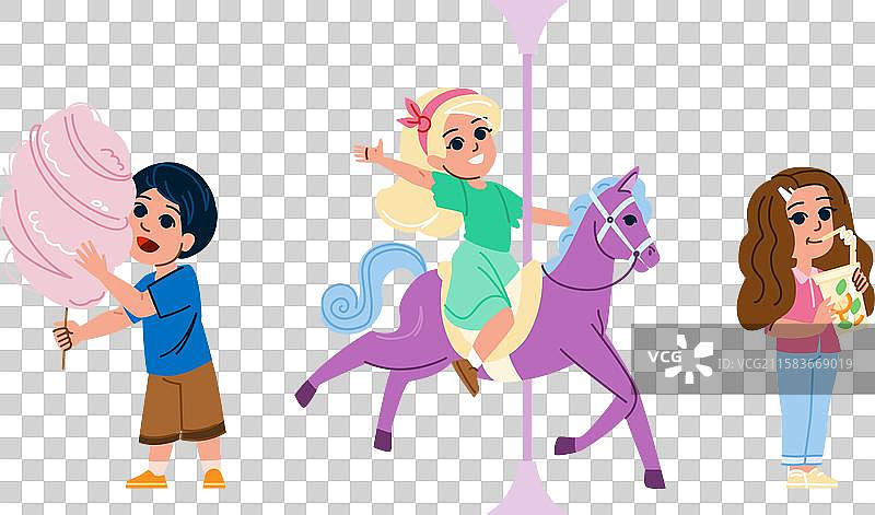 有趣的夏季嘉年华孩子图片素材