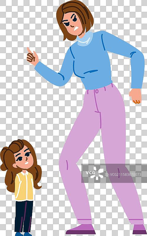 尊重母亲训斥女儿图片素材