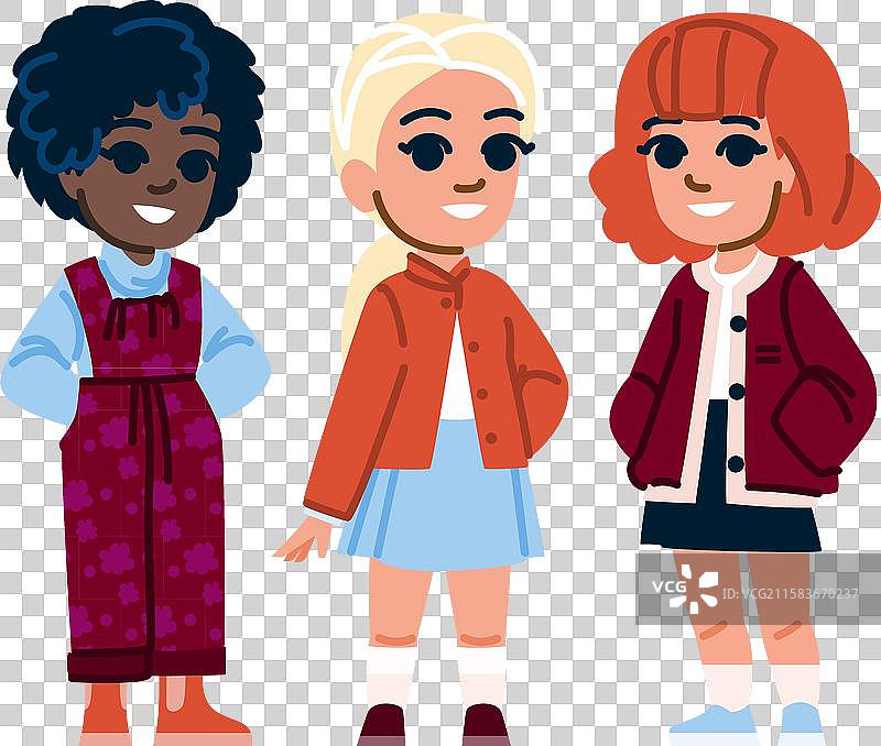 春季时尚女孩连衣裙图片素材