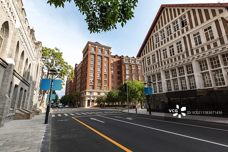 天津城市街道图片素材