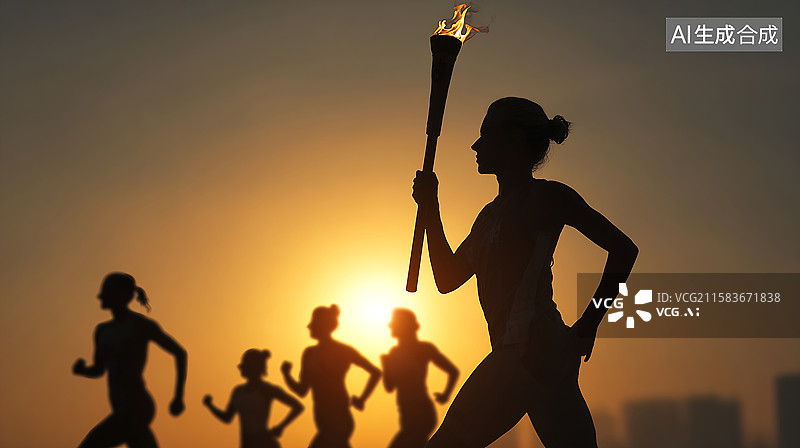 【AI数字艺术】火炬传递的希望之光图片素材