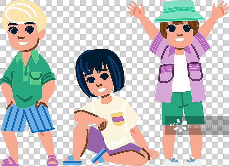 男孩夏季时尚衬衫图片素材