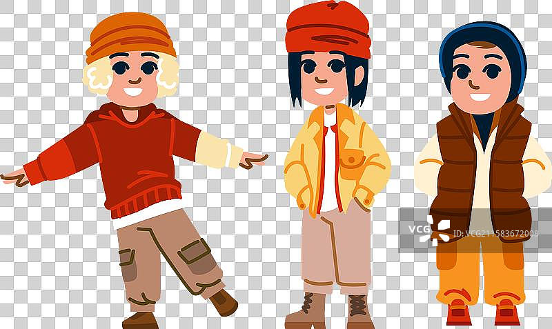 秋季时尚的围巾男孩图片素材