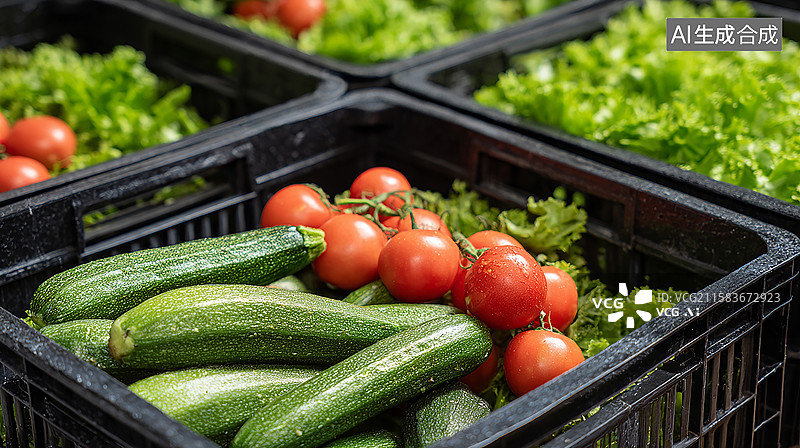 【AI数字艺术】超市里的新鲜蔬菜图片素材