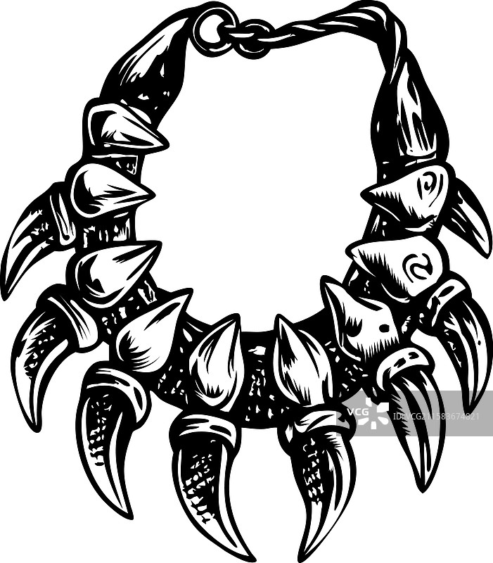 复古风格的部落爪子项链图片素材