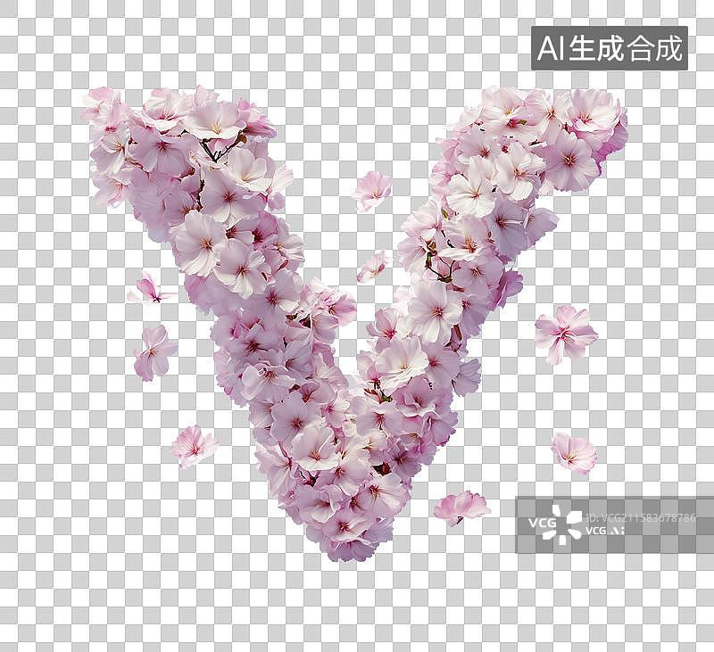 【AI数字艺术】3D三维粉色樱花桃花数字免抠元素图片素材