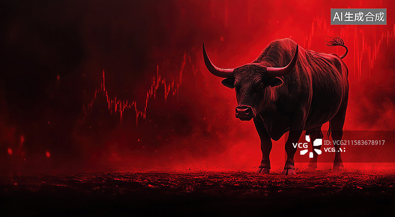 【AI数字艺术】金融市场牛市概念图图片素材