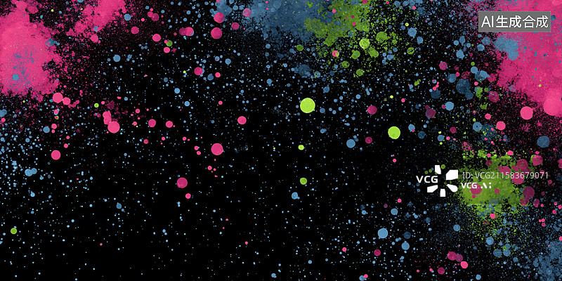 【AI数字艺术】涂鸦墨点彩色插画背景图图片素材