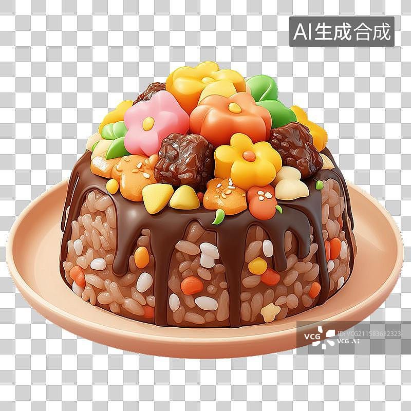 【AI数字艺术】盖饭三维美食元素图片素材