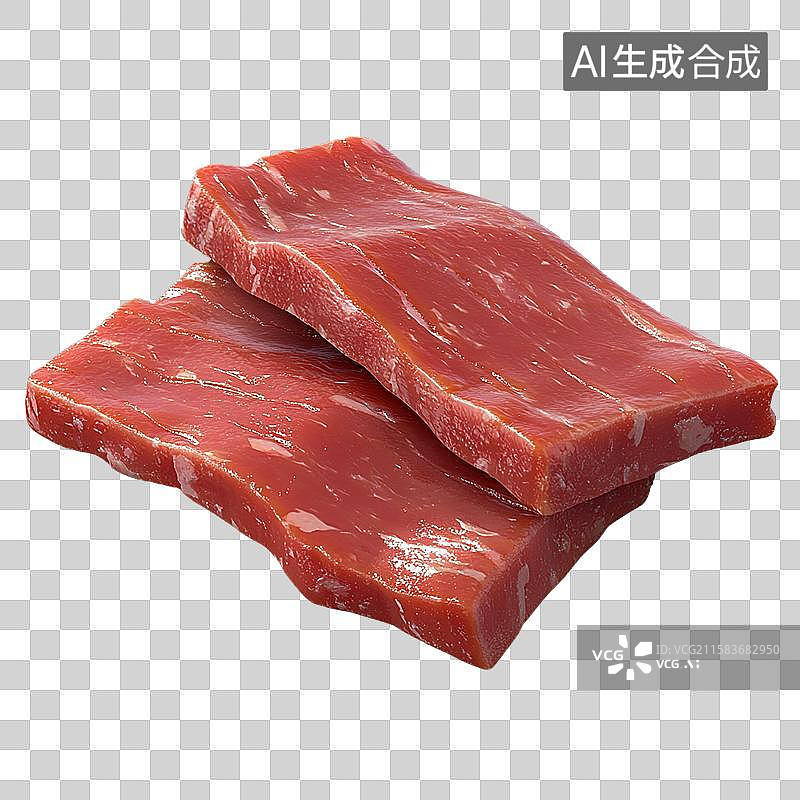 【AI数字艺术】肉脯三维美食元素图片素材