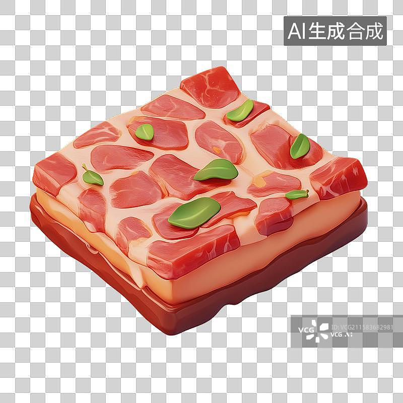 【AI数字艺术】肉脯三维美食元素图片素材