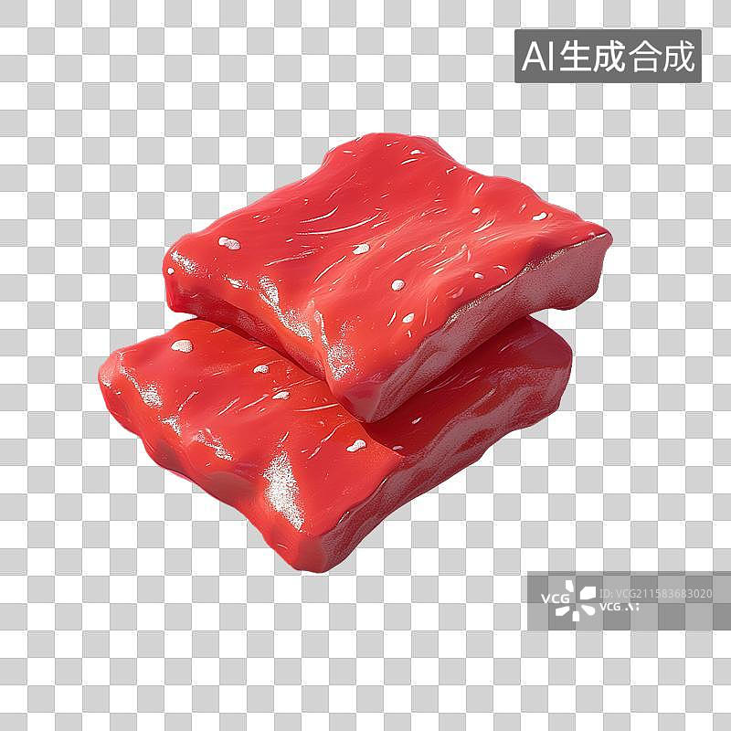 【AI数字艺术】肉脯三维美食元素图片素材