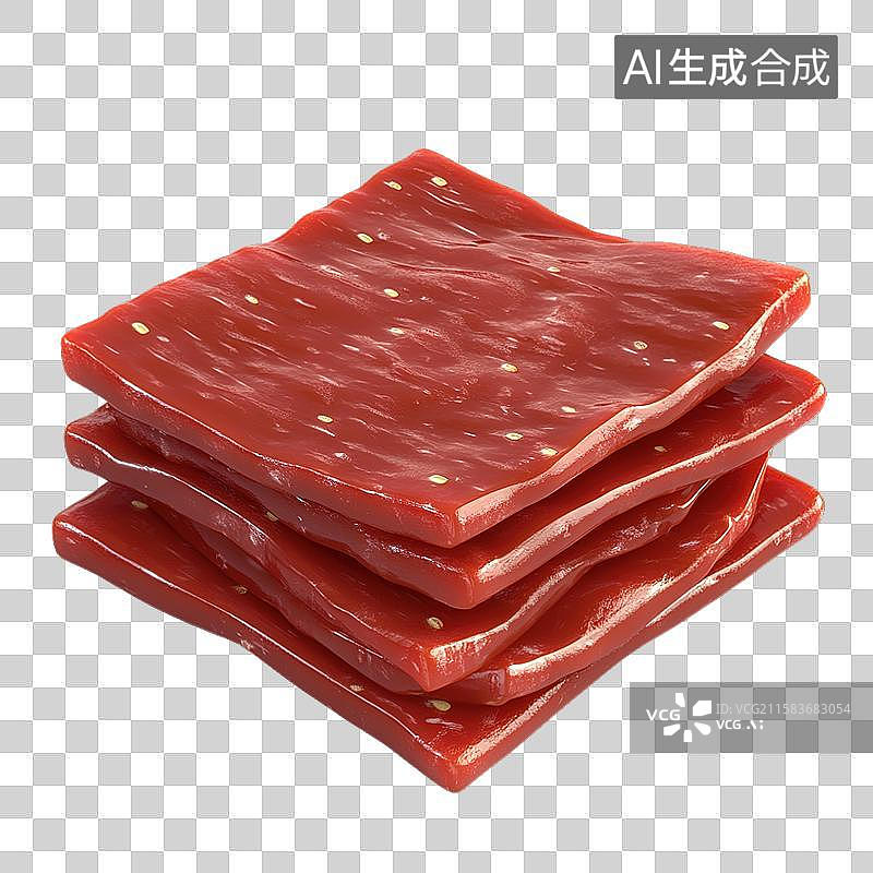 【AI数字艺术】肉脯三维美食元素图片素材