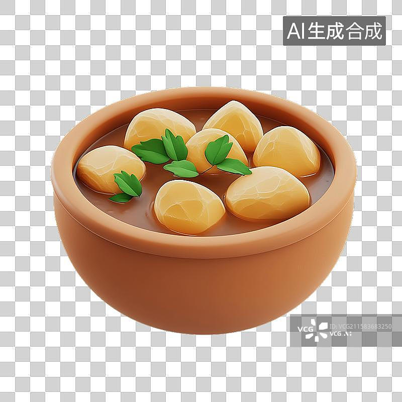 【AI数字艺术】土豆炖牛腩三维美食元素图片素材