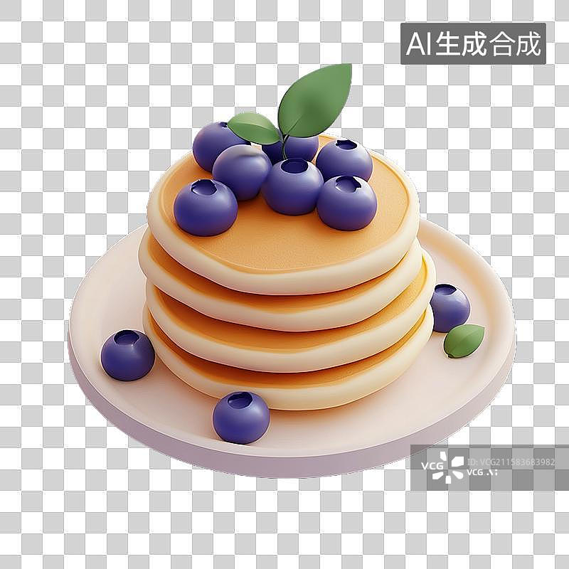 【AI数字艺术】蓝莓松饼图片素材