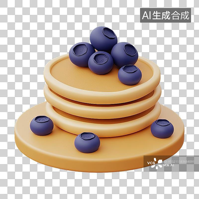 【AI数字艺术】蓝莓松饼图片素材