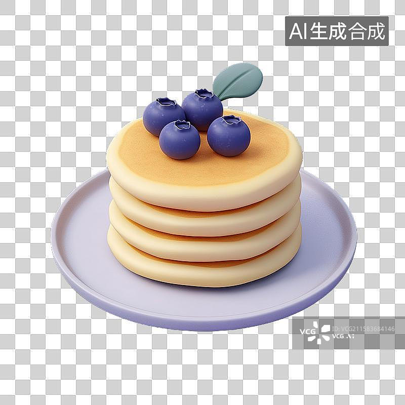 【AI数字艺术】蓝莓松饼图片素材