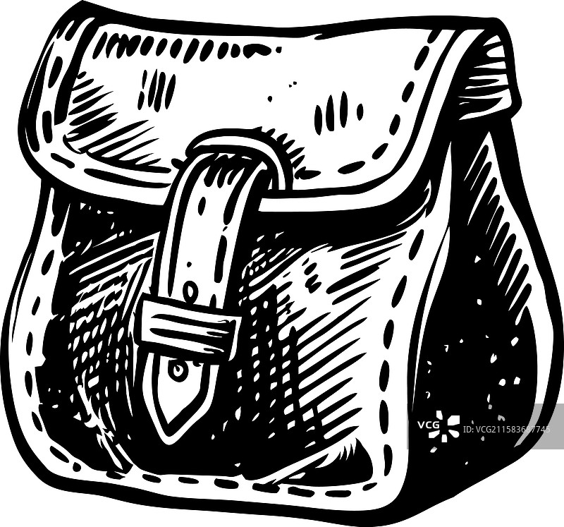 复古风格的皮革小袋图片素材