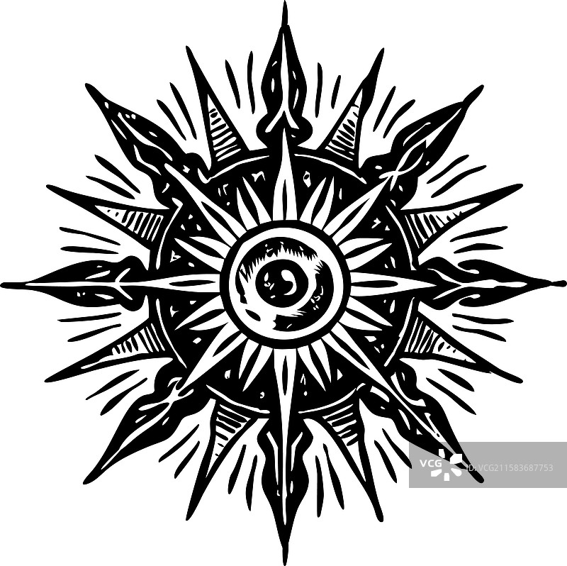 复古风格的日晕符号图片素材