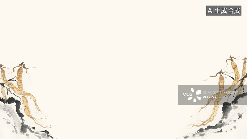 【AI数字艺术】水墨画背景两侧图片素材