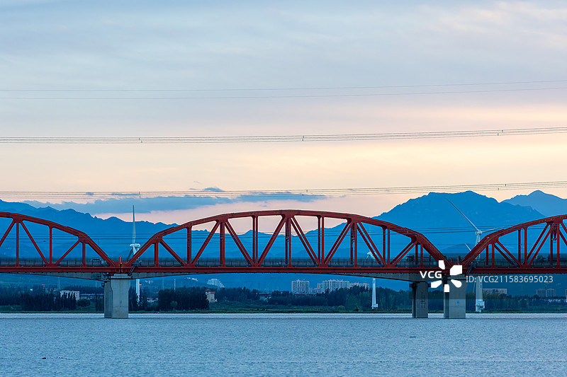 京包高速铁路官厅水库特大桥图片素材
