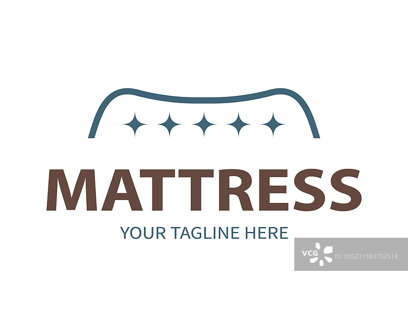 混合床垫双人床的创意概念标志图片素材