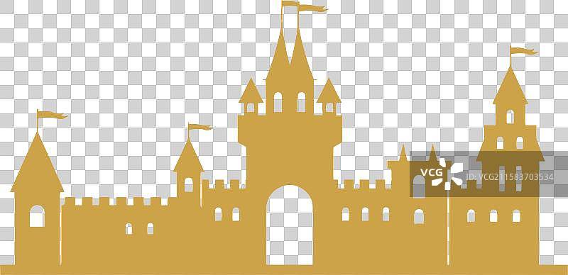 城堡塔楼和城墙 - 中世纪堡垒图片素材