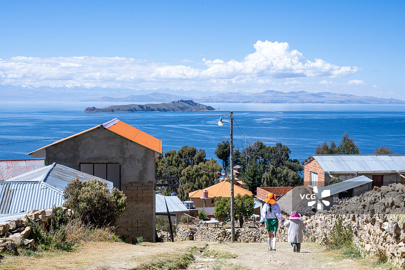 玻利维亚的的喀喀湖  太阳岛图片素材