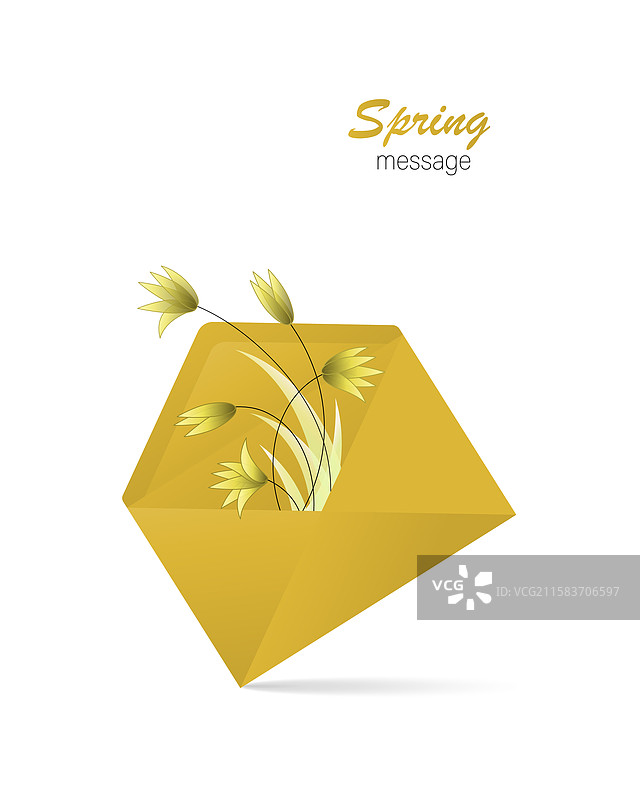 春季问候信件开启图片素材