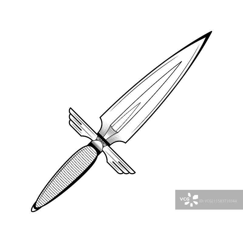 黑色匕首金属剑刃武器涂鸦图片素材