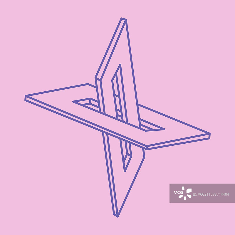 不可能形状的视觉错觉标志图片素材