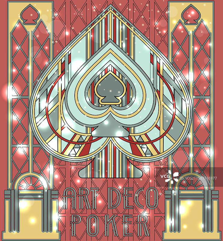 黑桃A扑克牌艺术装饰插图图片素材