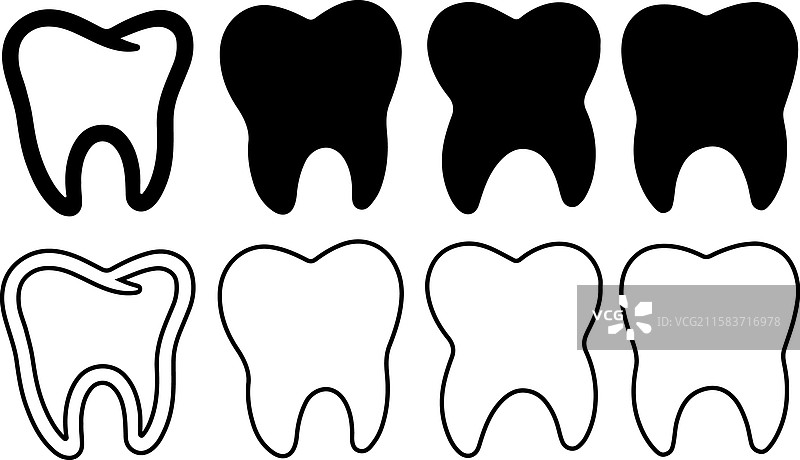 牙齿图标牙科诊所标志人类牙齿图片素材